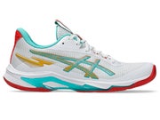 Asics NetBurner Ballistic FF 4 (25) Women's Indoor shoes (White/Sea Glass)